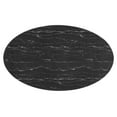 thumbnail image 3 of Modway Lippa 78" Oval Artificial Marble Dining Table in White Black, 3 of 7