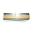 thumbnail image 4 of Primal Steel Titanium Brushed with 14K Yellow Inlay 6mm Band, 4 of 9