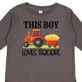 thumbnail image 4 of Inktastic Farming Cute Boy Loves Tractors Boys Long Sleeve Toddler T-Shirt, 4 of 5