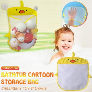Baby Bath Toy Organizer, quick drying， and mould proof, Multiple-Suspension  Bath Toy Holder, Large Capacity Multi Use Bathtub Toy Storage Bag（1 Large