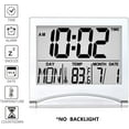 thumbnail image 3 of Betus Digital Travel Alarm Clock - Foldable Calendar Temperature Timer LCD Clock with Snooze Mode - Large Number Display, Battery Operated - Compact Desk Clock(Silver, No Backlight), 3 of 8