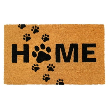 RugSmith Machine Tufted Puppy Paws Home Indoor and Outdoor Coir Doormat, 18" x 30"