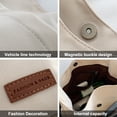 thumbnail image 3 of Canvas handbag, women's large bag, beautiful shoulder bag, cute and simple school crossbody bag-Black+khaki+white, 3 of 5
