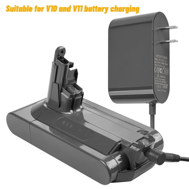 Fast Charging Power Adapter for V11 Vacuum Battery, Heavy Duty Replacement Charger with Overload Protection, Portable ABS Fireproof Charger for Home Cleaning 1.8m Power Cord