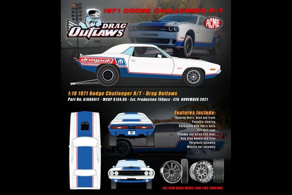 1971 Dodge HEMI Challenger R/T MOPAR Drag Pak Acme A1806017
