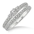 thumbnail image 2 of 1.00 Carat Antique Three Stone Bridal Set with Round Cut Diamond in 10k White Gold, 2 of 3