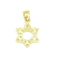 thumbnail image 2 of 14k yellow gold star of David Israel pendant cubic zirconia fine jewelry 1.2g, 2 of 12