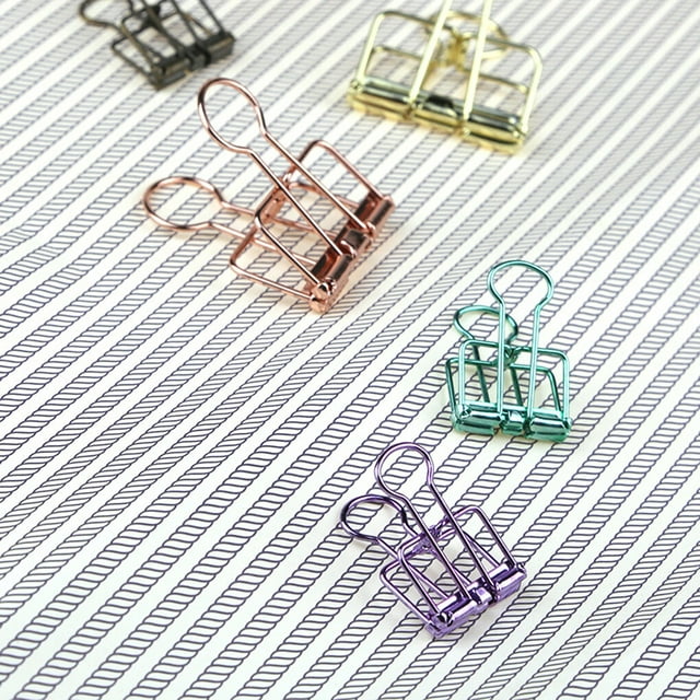 20 Pieces Metal Paper Clip Electroplated Solid Color Home School Office File Replacement Home School Examination Papers Clips Accessories Black 32mm