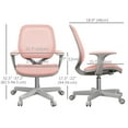 thumbnail image 3 of Vinsetto Mesh Office Chair, Small Computer Desk Chair, Space Saving, Pink, 3 of 10