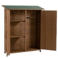 thumbnail image 3 of Outdoor Storage Shed with Lockable Door, Wooden Tool Storage Shed with Detachable Shelves and Pitch Roof, Brown, 3 of 12