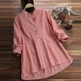 thumbnail image 2 of QTBIUQ Womens Long Sleeve Loose Button Plaid Shirt Ladies Casual Tops T-Shirt Blouse, 2 of 4