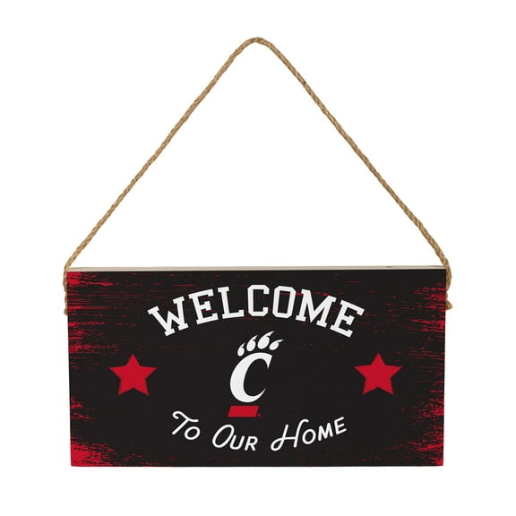 Cincinnati Bearcats 6" x 11" Welcome Home Wood Wall Sign with Rope Hanger