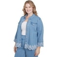 thumbnail image 3 of Alfred Dunner Womens Plus-Size Denim Floral Embroidered Jacket, 3 of 4