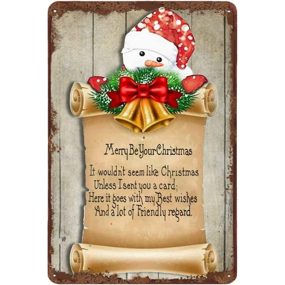 Merry Be Your Christmas Friend Funny Metal Sign Inspirational Quote Sign Novelty Sign Metal Retro Wall Decor Sign Gift For Best Friends 12x8 Inch