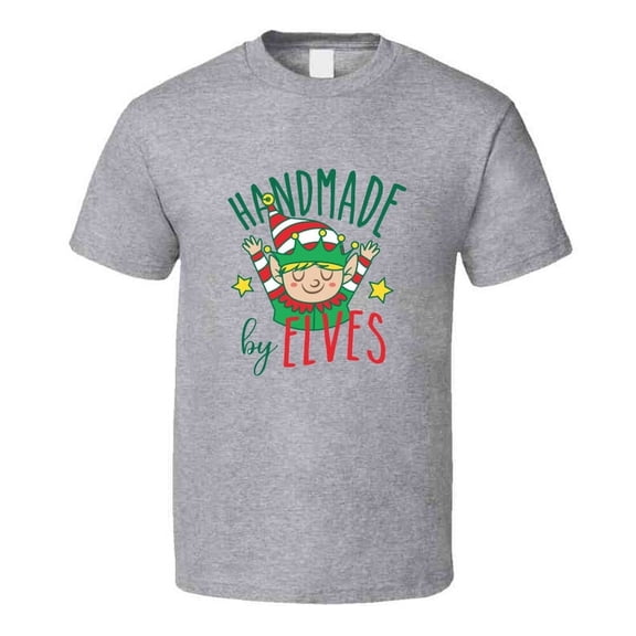 Handmade By Elves Tee Very Cool Novelty Holiday Spirit Christmas T Shirt