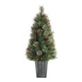 thumbnail image 1 of Holiday Time 4-ft Pre-Lit Dunkirk Cashmere Berry Porch Tree, Green, LED, 1 of 6