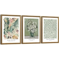 FCCUYE 3 Piece d Vintage Botanical Floral Canvas Wall Art Set, Matisse Van Gogh William Morris Paintings, Large Pictures Prints Wall Decor for Living Room Bedroom Bathroom Office, 16x24in