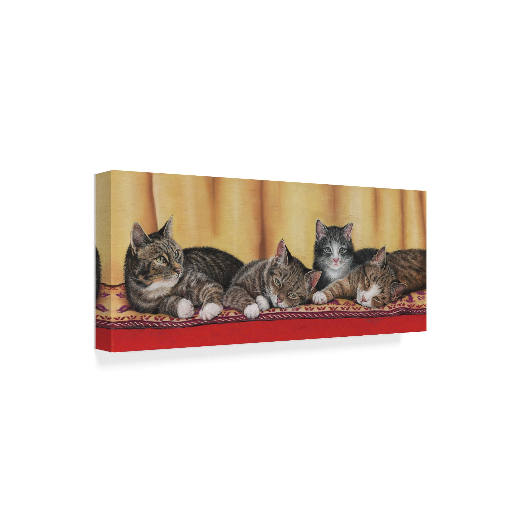 Trademark Fine Art 'Relaxing Tabbies' Canvas Art by Janet Pidoux