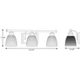thumbnail image 2 of Lucky Collection Three-Light Brushed Nickel Frosted Prismatic Glass Coastal Bath Vanity Light, 2 of 3