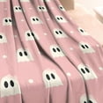 thumbnail image 3 of Pink Halloween Ghosts Blanket,Comfortable Soft Flannel Throw Blanket,All Season,Warm Lightweight Blankets for Sofa Bed Couch Living Room Chair,60"x80", 3 of 4