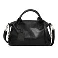 thumbnail image 1 of Boston Bag Women Soft PU Leather Travel Fashion Large Capacity One Shoulder Purse Black Free Size, 1 of 3