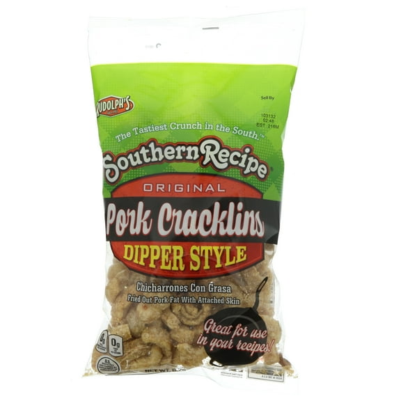 Pack Of 2 Southern Recipe Dipper Style Pork Cracklins, 6.25 oz (Package May Vary)