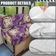 thumbnail image 6 of XYZCANDO Floral Rabbit RV Dinette Cushion Covers Marble Print Furniture Covers Stretchable Cushion Covers for Couches and Sofas RV Accessories Slip Covers for Loveseat Camper Must Haves Purple, 6 of 7
