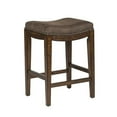 thumbnail image 2 of Pemberly Row Upholstered Saddle Wood BarStool in Walnut Gray - Set of 2, 2 of 7
