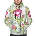 thumbnail image 5 of Bingfone Vintage Wood Background With Floral Men'S Drawstring Hoodie Long Sleeve Pocket Sweatshirts-Small, 5 of 9