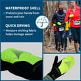 thumbnail image 3 of TrailHeads Men's Touchscreen Gloves with Reflective Waterproof Mitten Shell - Convertible Running gloves - hi-vis (small/medium), 3 of 6