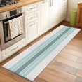 thumbnail image 3 of Teal Aqua Stripes Runner Rug 2x6 FT,Non Slip Hallway Rugs,Modern Ombre Abstract Aesthetics Washable Soft Floor Carpet Throw Runner Carpet Long Rugs for Entryway Kitchen Bedside Sliding Door, 3 of 8
