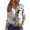 Light Gray, variant on WTOBBY Women's Henley Neck Ribbed Knit Top Floral Print 3/4 Sleeve Button-Down Tunic Casual V-Neck T-Shirt Relaxed Fit Comfortable Wear,Black L