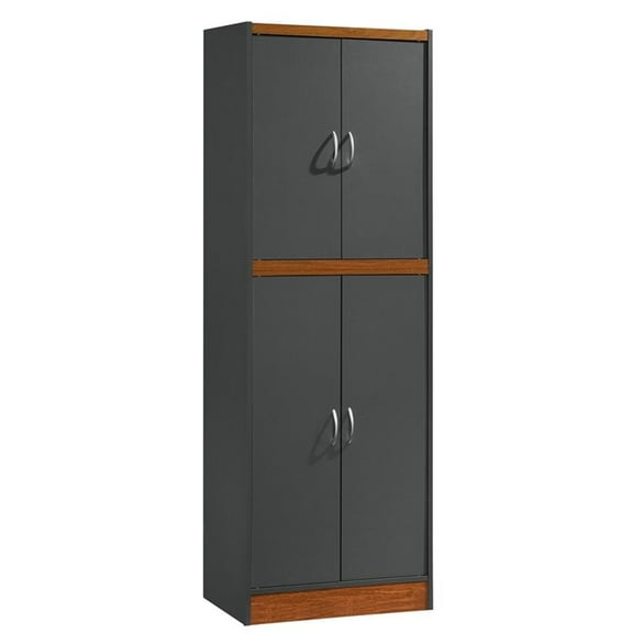 Pemberly Row 4-Doors Wood Kitchen Pantry in Gray Oak Wood