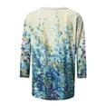 thumbnail image 5 of ICHUANYI Clearance Women's Fashion Easter Printed Loose T-shirt Mid-length 3/4 Sleeves Blouse Round Neck Casual Tops(Green, S) ICHUANYI WER2023081000837, 5 of 5
