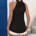 thumbnail image 4 of Craaazy Women's Comfy Sleeveless Halter Tops Keyhole Neck Solid Color Casual Tops for Summer Daily Wear, 4 of 8