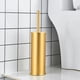 thumbnail image 4 of Cepillo de baño de aluminio espacial con mango largo, juego de limpieza de inodoro doméstico con tapa, taza de inodoro, 4 of 5