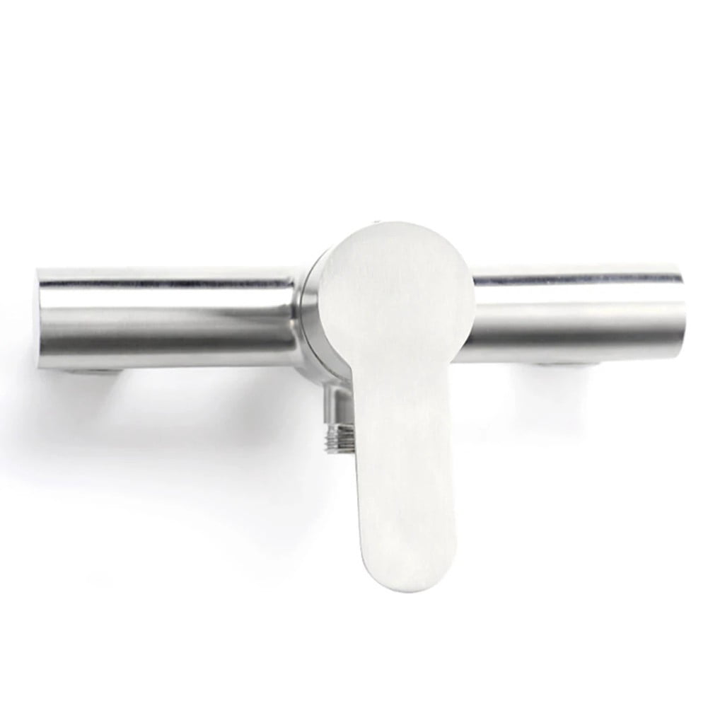 Stainless Steel Shower Faucet Hot And Cold Water Mixer Wall Mounted Metal Handle