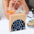 thumbnail image 3 of Yayeee Napkin Holder for Table Kitchen Paper Tissue Organization, Blue Hexagon Pattern, 3 of 8