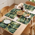 thumbnail image 5 of Summer Palm Tree Placemats Set of 12 Farmhouse Retro Tropical Plant Leaves Place Mats Indoor Wipeable Table Mats Washable Cloth Dining Table Placemats for Kitchen Holiday Party Home Decor 13x19 Inch, 5 of 9