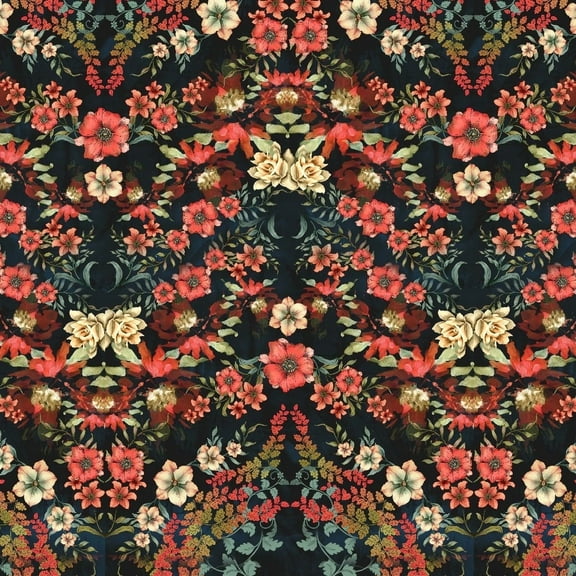 Stylish Fabric Quilting Cotton 44 in 100% Cotton Flowers Flowers Quilting Fabric 1 Yard By the Yard, Multicolor