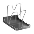 thumbnail image 4 of Soporte para tapas de ollas para encimera de cocina, portátil, fácil de limpiar, organizador de tapas de ollas, decoración de cocina, organizador de Sostenga 2 tapas de olla, 4 of 8