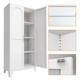 thumbnail image 2 of 61" 2 Pantry Cabinet, Shapely Doors Metal Storage Cabinet with Adjustable Shelves, for Bedroom, Living Room, 2 of 6