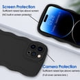 thumbnail image 2 of Case for iPhone 14 Pro Max Case Wave, Curly Frame Design for Women Girls, Cute Wavy Solid Color Aesthetic Phone Case Soft Flexible TPU Shockproof Full-Body Protective Case Cover 6.7" - Black, 2 of 12