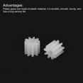 thumbnail image 4 of Uxcell 10Pcs Plastic Gears 9 Teeth Plastic Shaft Gears Model 092AA Reduction Gear for RC DIY Robot,White Module 0.5, 4 of 6