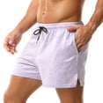 thumbnail image 5 of hlysgo Mens Casual Shorts 5 Inch Comfy Elastic Waist Drawstring Running Shorts with Pockets Summer Workout Sweatshorts Purple,Size XL, 5 of 5