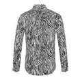 thumbnail image 4 of INSPIRE CHIC Men's Vintage Leopard Printed Button Down Long Sleeve Cotton Shirt L Black and White, 4 of 8