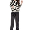 thumbnail image 7 of Npasoilc pajama sets for women 2 piece casial round neck Nightgown zip up Shirt and Pajama Pants comfy V neck Loungewear nightwear, 7 of 7