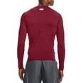 thumbnail image 3 of Under Armour Men's HeatGear Compression Long Sleeve Shirt (Cardinal/White, XXL), 3 of 3