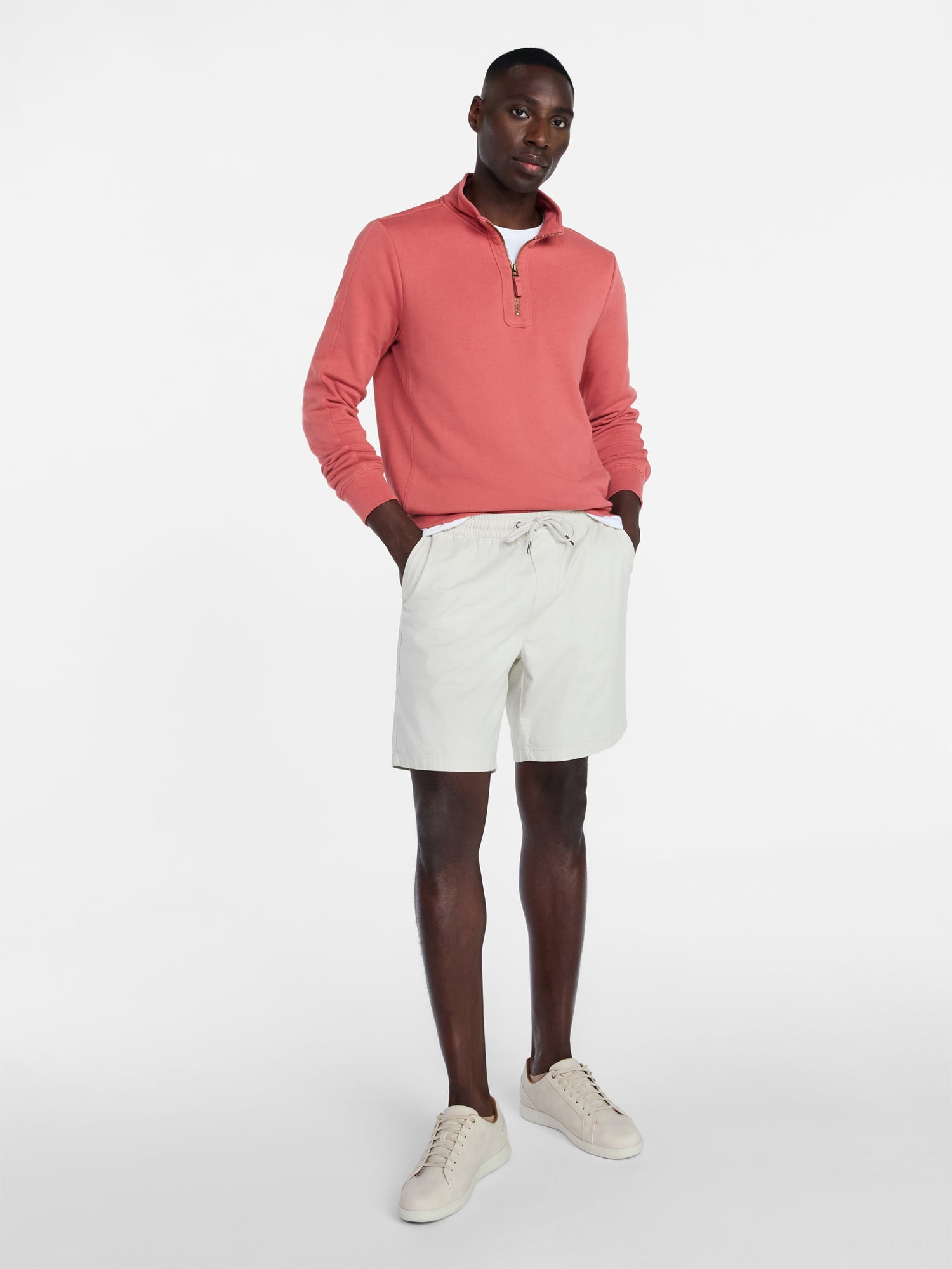George Men's & Big Men's Modern Fit Slub Pull On Shorts, 6", 8" Inseams, Sizes S-3XL
