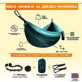 thumbnail image 2 of Gold Armour Camping Hammock - Single Parachute Hammock, USA Brand Lightweight Nylon Portable Adult Kids Best Accessories Gear (Green), 2 of 5